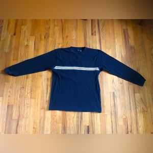 Cherokee Blue Sweayshirt with red grey and white stripe Mens Medium